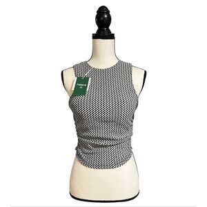 Halara Softlyzero Airy Black Gingham Sleeveless Tank Top Built In Bra Sz XL NWT